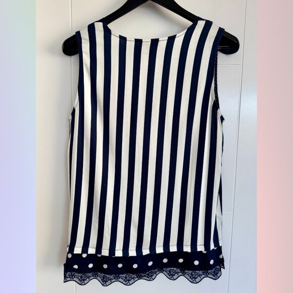 Tribal Striped & Polka Dot Sleeveless Top – Size Medium - Picture 4 of 4